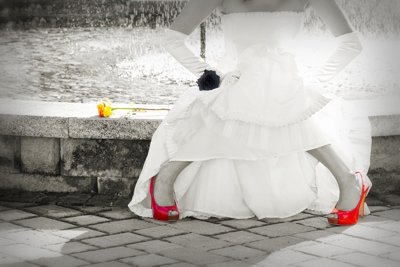 Bruid, bewerkt, special effect, photoshop, pumps