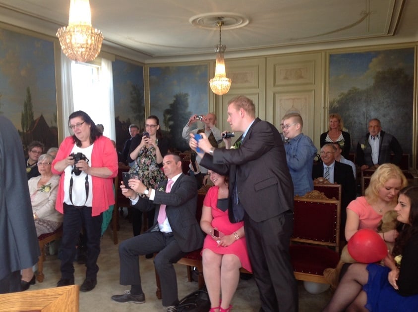fotograferen tijdens ceremonie bruiloft