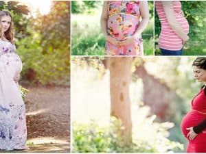 Zwangerschaps fotoshoot Drenthe - Mirfotografie, bolle buik in het bos